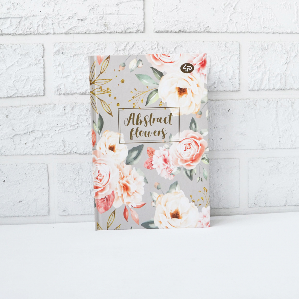 Блокнот А5 "Abstract flowers" grey, 902460 TM Profiplan