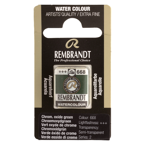 Краска акварельная Rembrandt 668 Хром оксид зеленого, кювета, Royal Talens