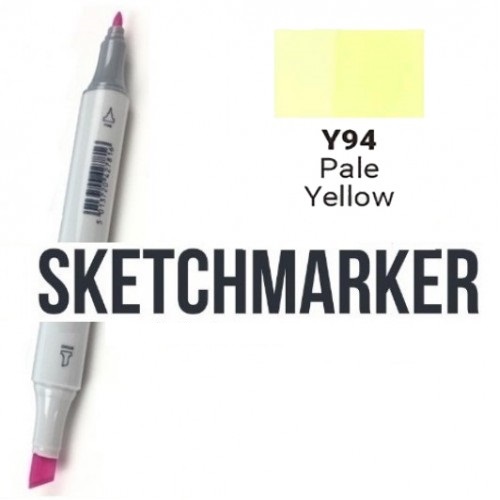 Маркер SKETCHMARKER, 2 пера: долото и тонкое, Pale Yellow - Бледно Желтый, SM-Y94 3