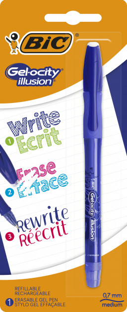 Ручка гелевая Gelocity Illusion, пиши-стирай, синяя, bc943440 BIC 3
