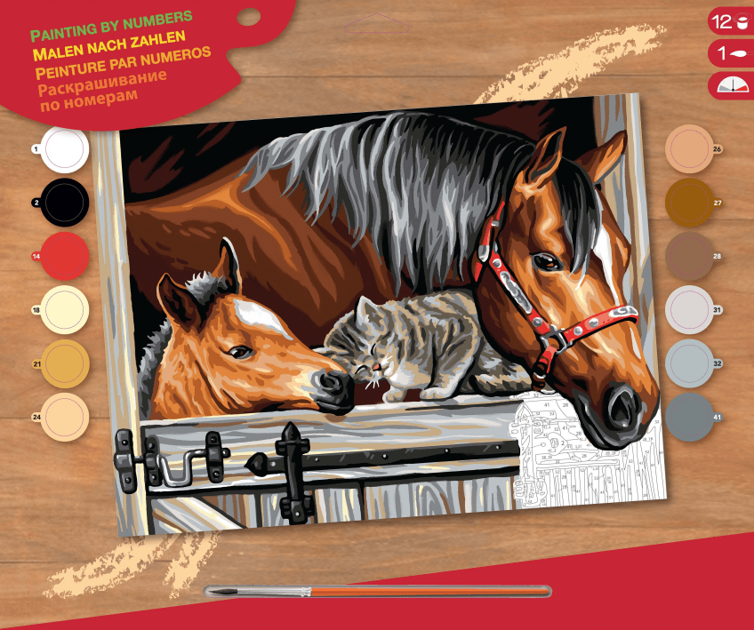Набір для творчості Sequin Art Painting by numbers Senior Тріо в загоні, SA1523