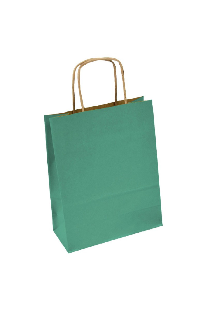 Крафт пакет з ручкою "Ecobag" 240*100*320, 90 г, зелений, Е1001307