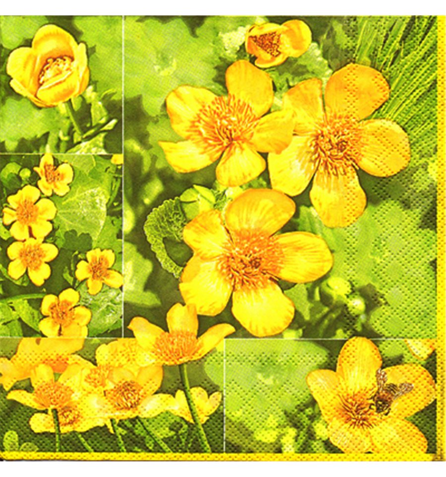 Декупажні серветки "Квіти №6", 33*33 см, МАКІ