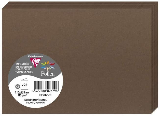 Заготовка д/открыток сложенная ​​Pollen 110*155 мм/210 г, Brown/Коричневый, 2379C