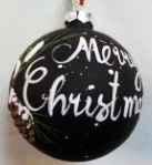Підвіска новорічна Куля скляна "Merry Christmas" 10 см, 9763161 ТМ "A&G"