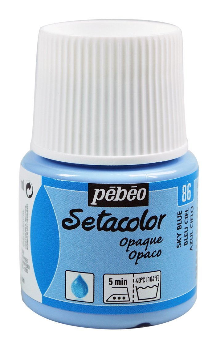 Краска для светлых тканей Setacolor 45 мл непрозрачная, голубое небо, 295-086 Pebeo