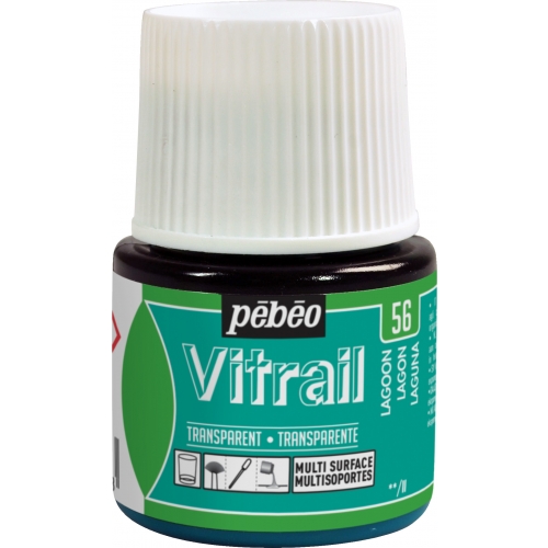 Фарба лакова по склу та металу Vitrail 45 мл прозора, яскраво-бірюзовий, 50056 ТМ "Pebeo"