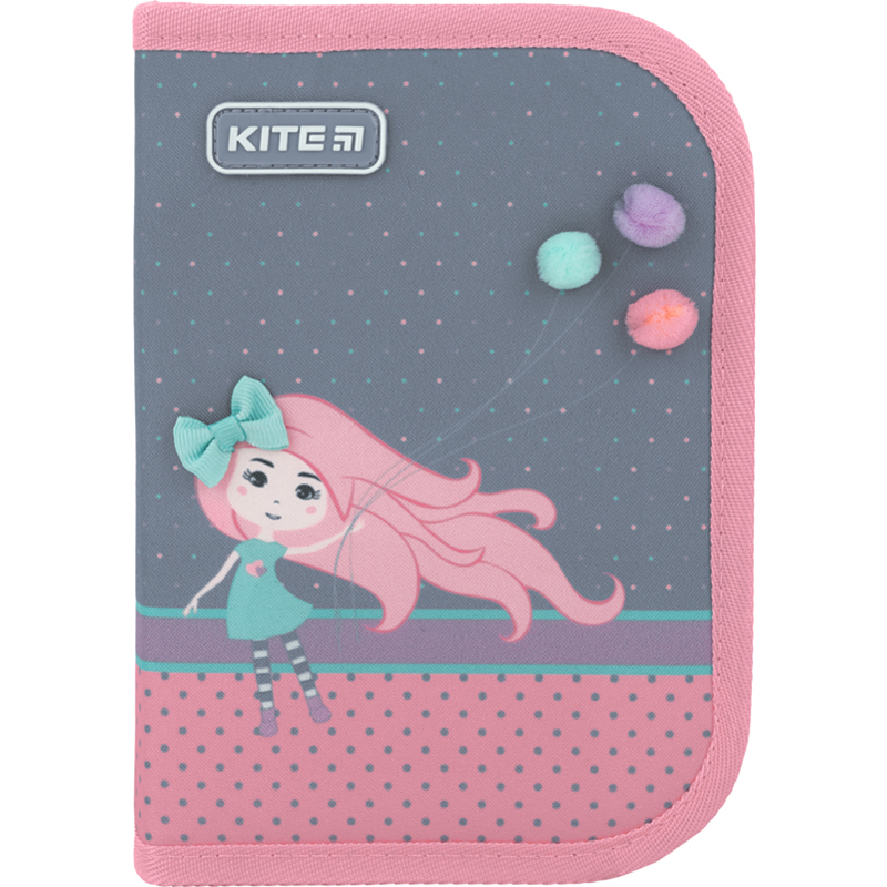 Пенал Kite 622 Pretty Girl, 1 від., 2 відв., з наповненням, K22-622H-5