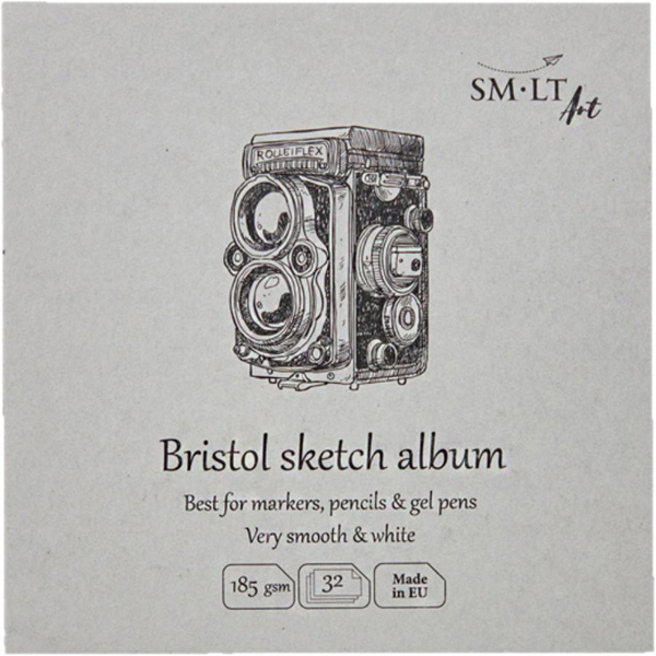 Альбом для эскизов Authentic 14,8*14,8 см, 185 г/м², 32 л, белая гладкая бумага, Smiltainis