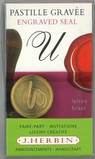 Круглая латунная печать d24 мм англ. буква "U", 40321T