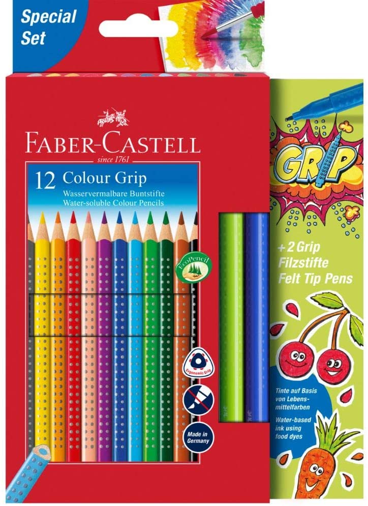 Набор карандашей акварельных 12 цв. + 2 фломастера, 201640 Faber-Castell