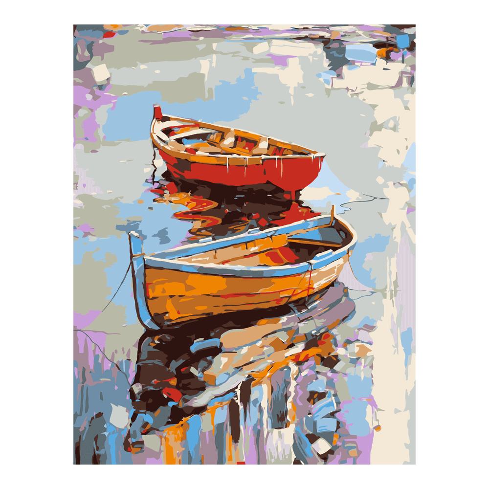 Outlet Картина по номерам "Яркие лодки" 35*45 см, Rosa Start