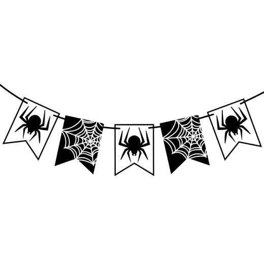 Гирлянда бумажная Yes! Fun Хеллоуин "Spider", 12 флажков, 3 м, 973628