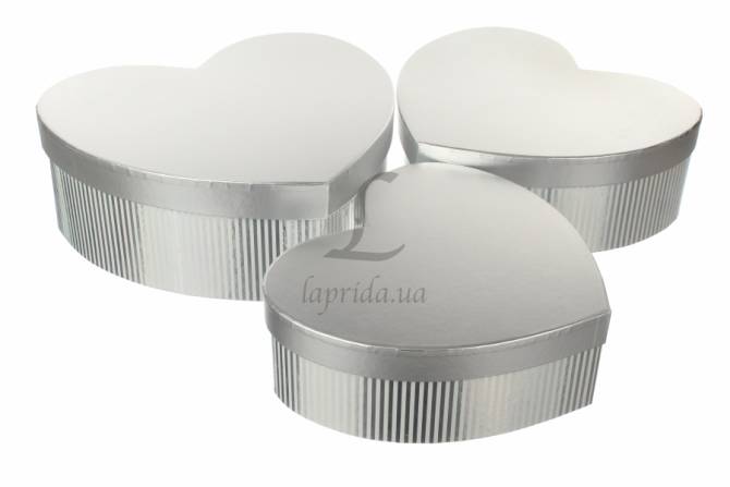Подарункова коробка серце сер., W6901 срібна