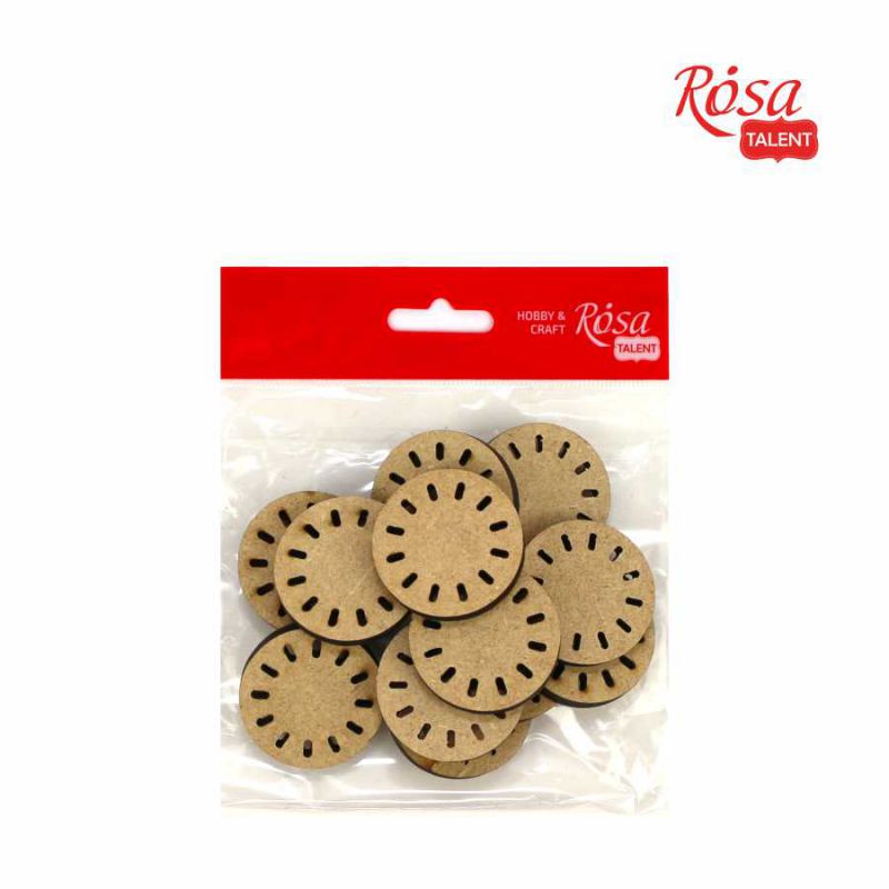 Міні-заготовка Годинник, МДФ, 4*4 см, 1 шт, Rosa Talent (15)