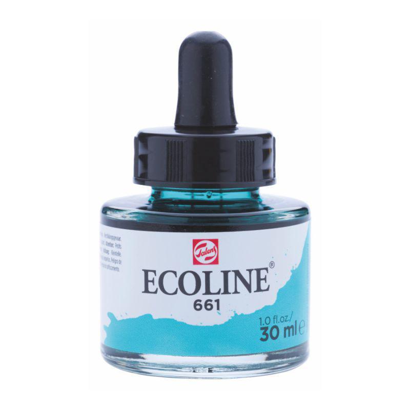 Фарба акварельна рідка Ecoline, (661), Бірюзова зелена, 30 мл, Royal Talens