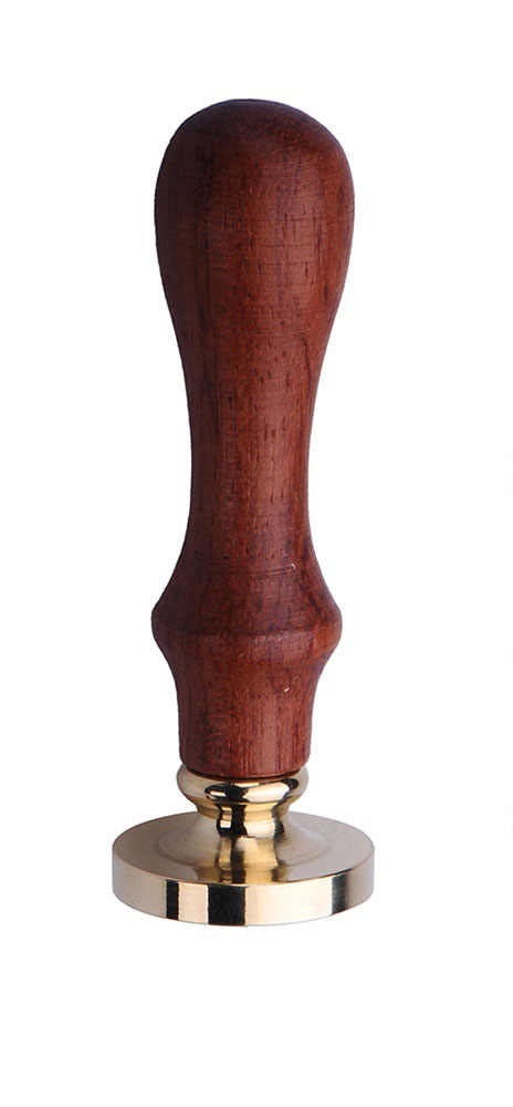 Круглая латунная печать d24 мм "Фламинго" с деревянной ручкой, 40906T