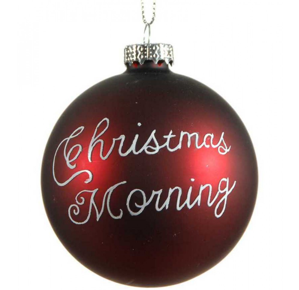 Підвіска новорічна Куля матова "Christmas Morning" 8 см, колір бургундське вино, 9761495