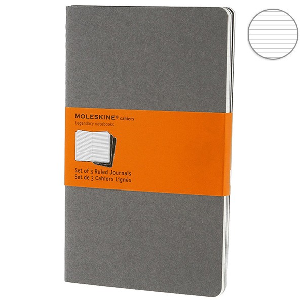 Записник Теплий Сірий серед. лінійка, Moleskine Cahier, CH316