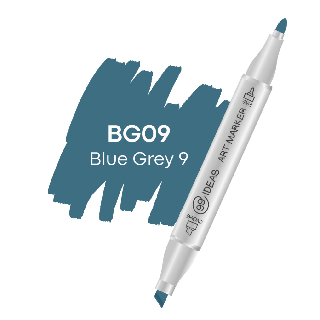 Маркер двухсторонний Blue Gray 9 - Серо-голубой 9, BG09, 99IDEAS