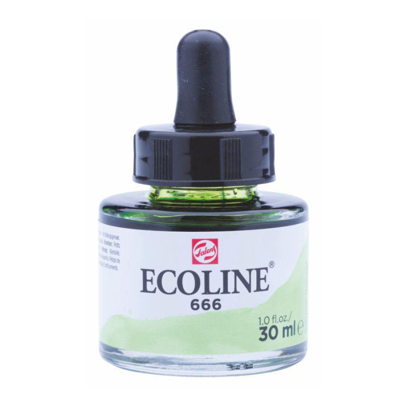 Фарба акварельна рідка Ecoline, (666), Пастельно-зелена, 30 мл, Royal Talens