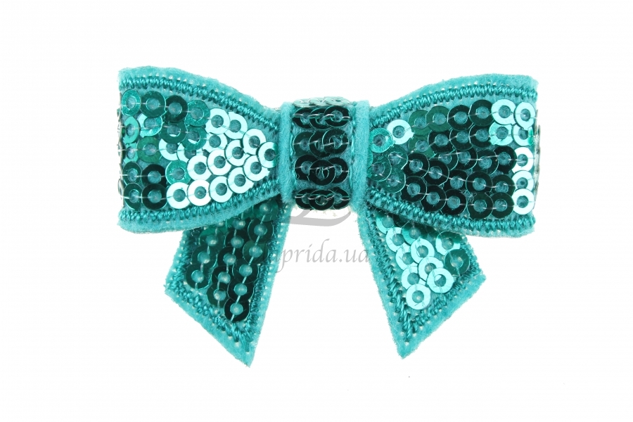 Фурнітура з паєток Бантик зелений, 5-30033