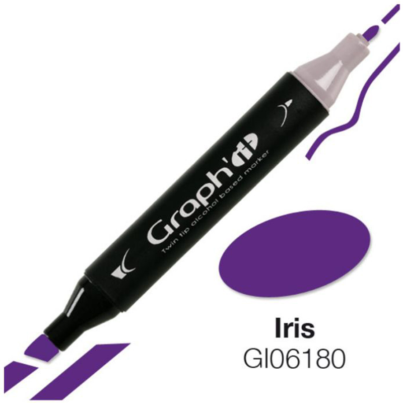 Маркер двосторонній, Ірис (синьо-фіолетовий 6180), GI06180 Graph`it