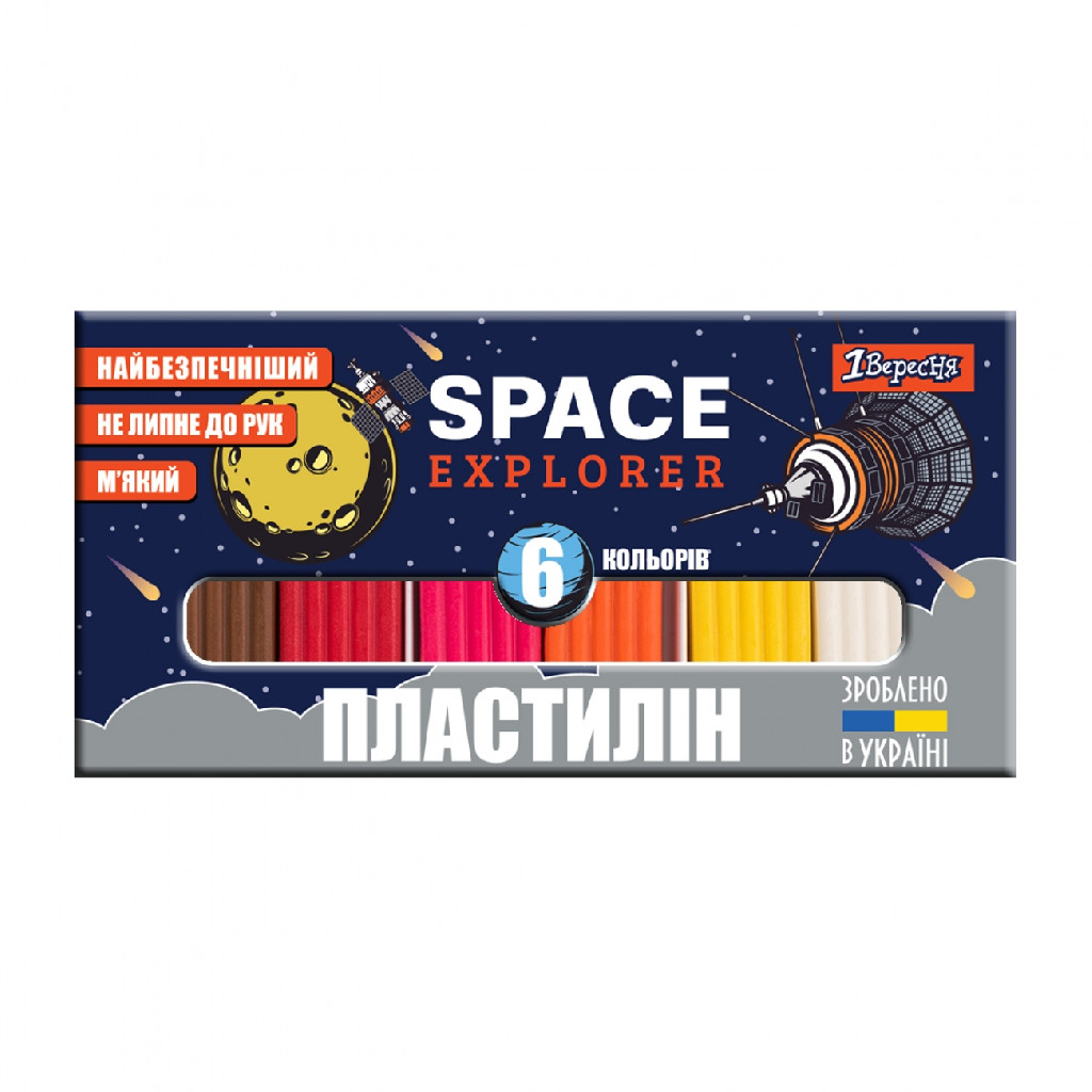 Пластилін 6 кол. "Space", 120 г, 540585