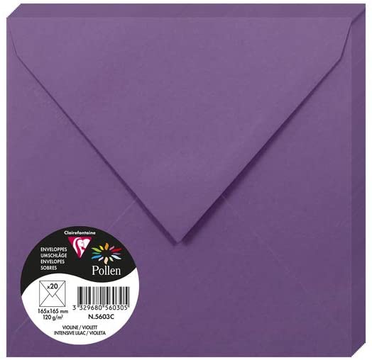 Конверт декоративний Pollen 165*165 мм (120 г), Int.lilac/Інт.бузковий, 5603C 