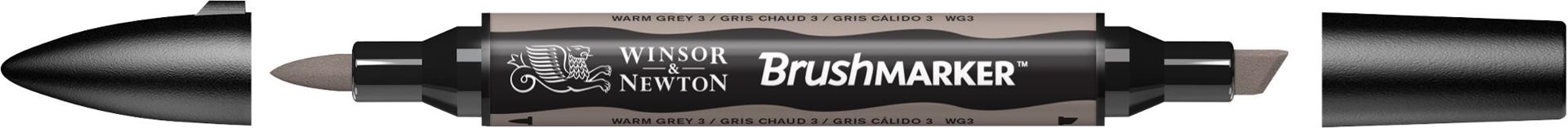 Маркер двосторонній Brushmarker, Сірий теплий 3, 0204132 W&N