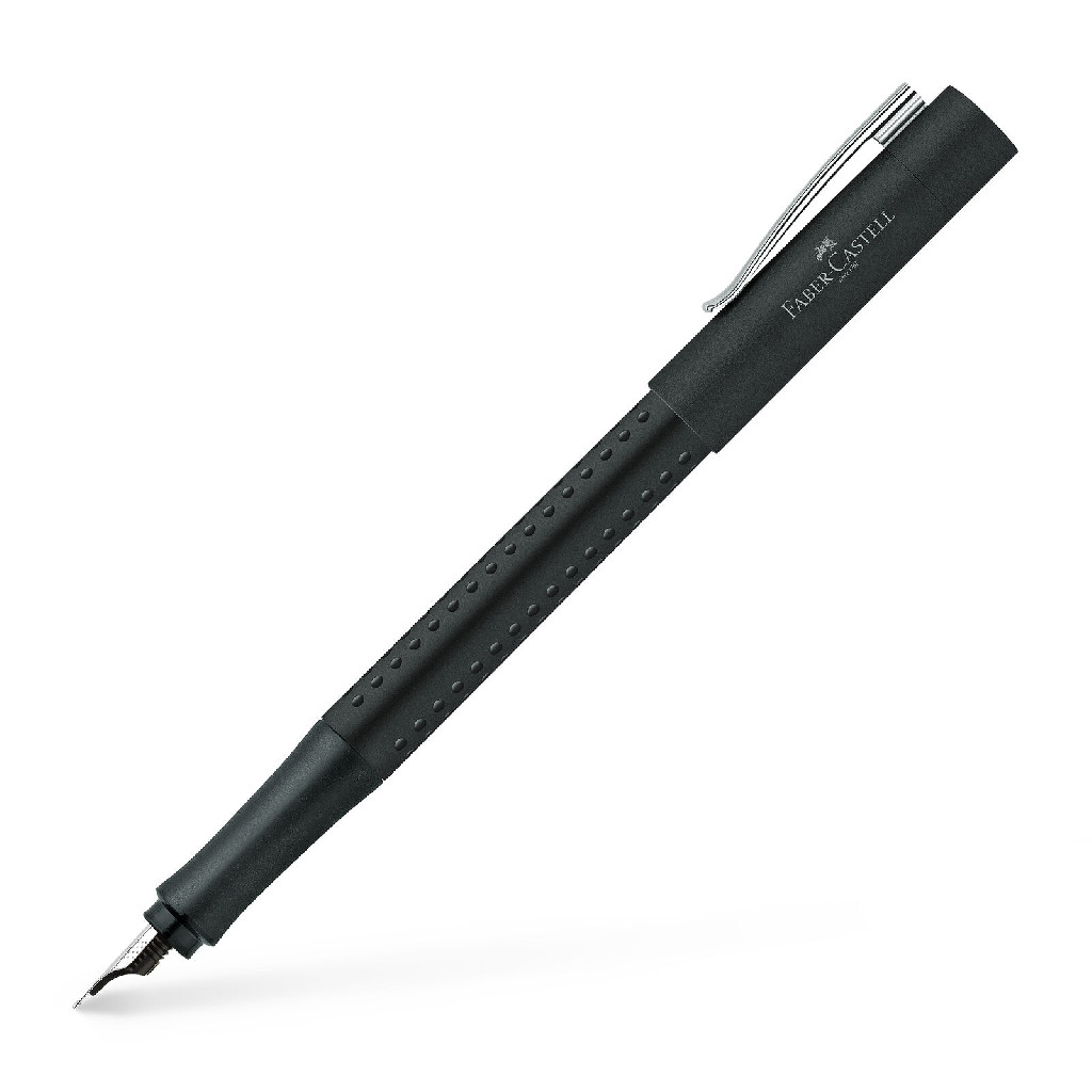 Ручка пір`яна Grip 2011, чорна, 140908 Faber-Castell