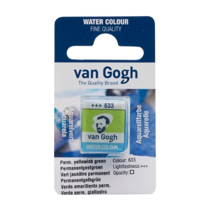 Краска акварельная Van Gogh 633 Перм. желто-зеленый, кювета, Royal Talens