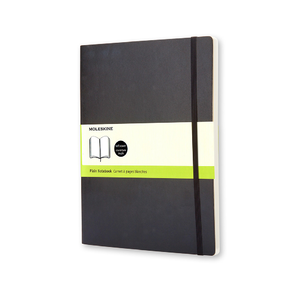 Записник Чорний м’який великий нелінований, Moleskine Classic, QP623F