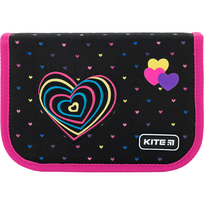 Пенал Kite 622 Hearts, 1 від., 2 відв., з наповненням, K22-622H-11