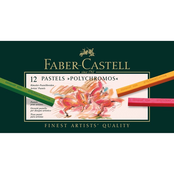 Пастель POLICHROMOS 12 кол. в картон. коробці, 128512 Faber-Castell*** 1