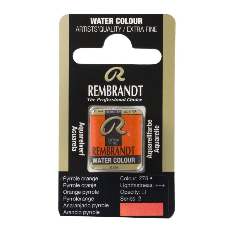 Краска акварельная Rembrandt 278 Пирольный оранжевый, кювета, Royal Talens