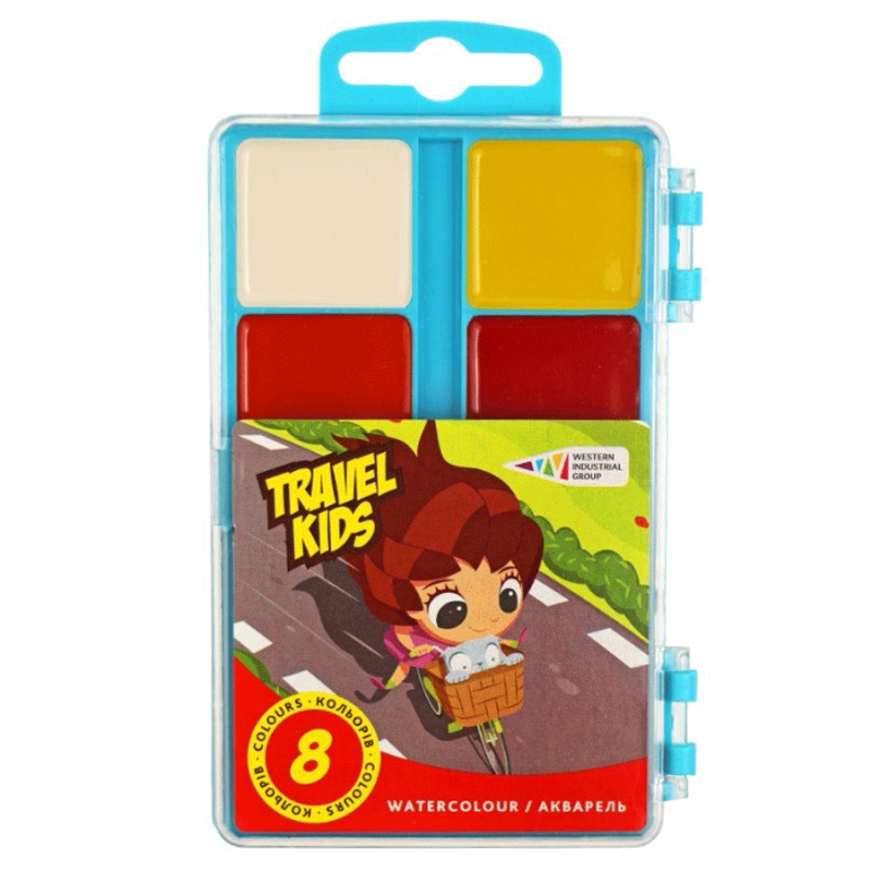 Акварель "Travel kids" 8 кол., п/у, б/пензлика, 312042/TK Гамма-Н