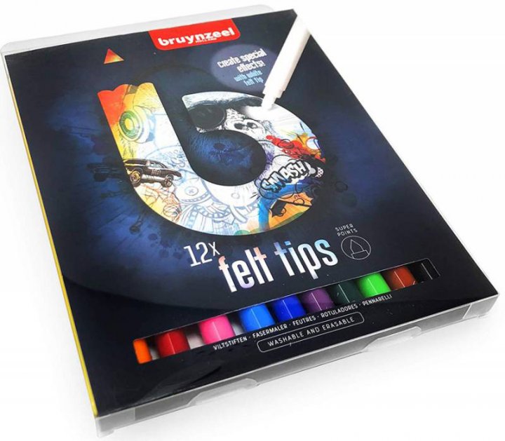 Набір фломастерів Felt Tips Dark, 12кол., Bruynzeel