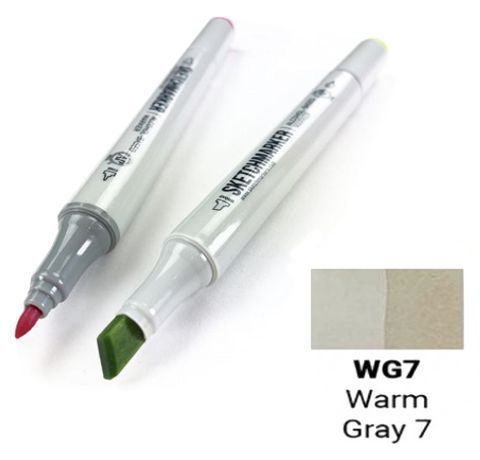 Маркер SKETCHMARKER, 2 пера: долото и тонкое, Warm Gray 7 - Теплый серый 7, SM-WG7 3