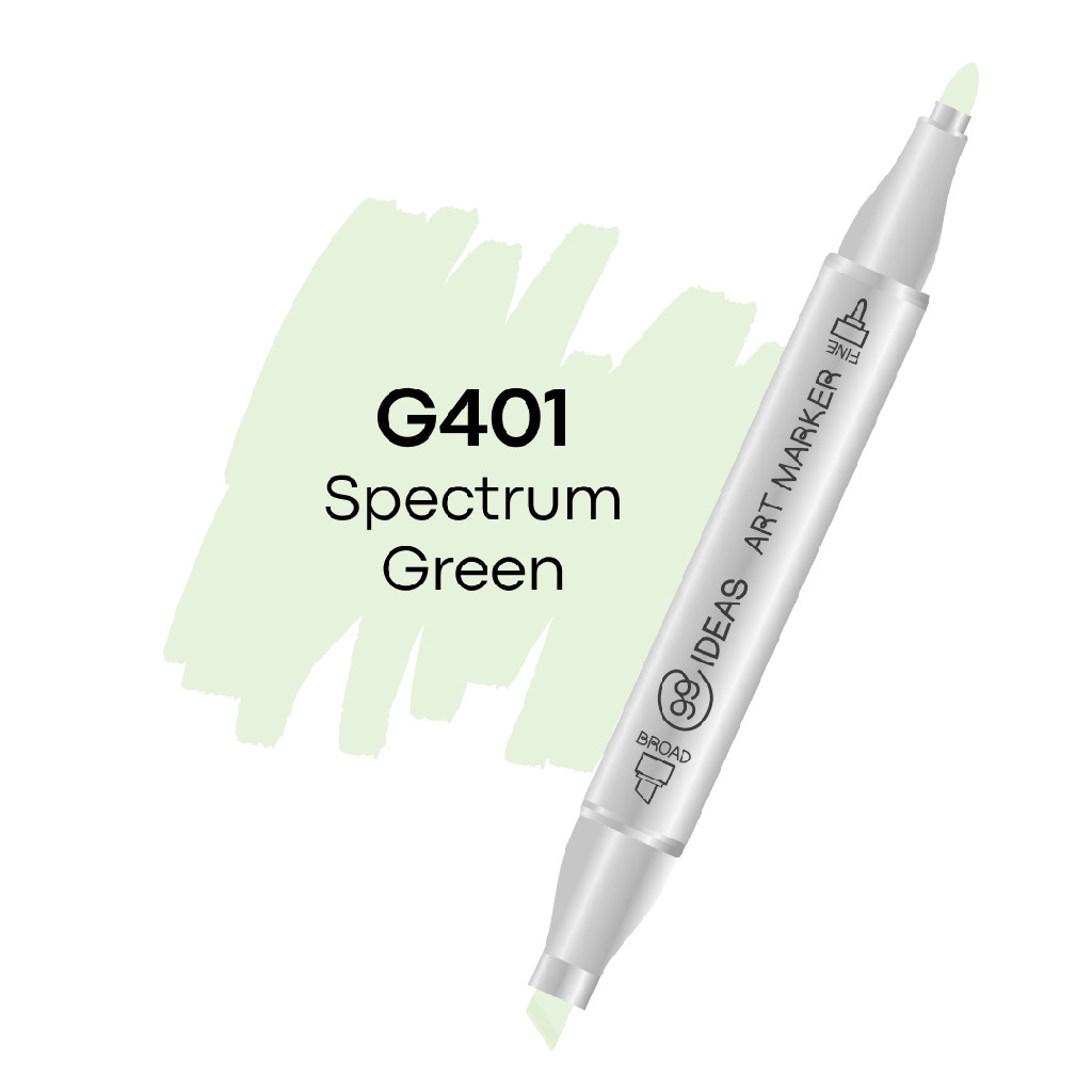 Маркер двухсторонний Spectrum Green - Зеленый спектр, G401, 99IDEAS