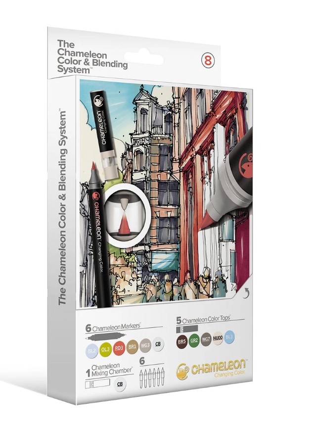 Набір перманентних спиртових маркерів Chameleon "Color & Blending" 6 шт. №8, CS6608