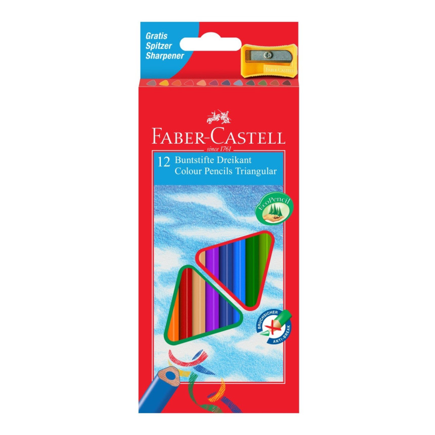 Карандаши 12 цв. + точилка трехгранная, 120523 Faber-Castell, 21614 1