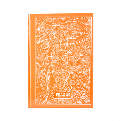 Книга записная А4 Maps Prague, 96 л., кл., персикова, 8422-542-A