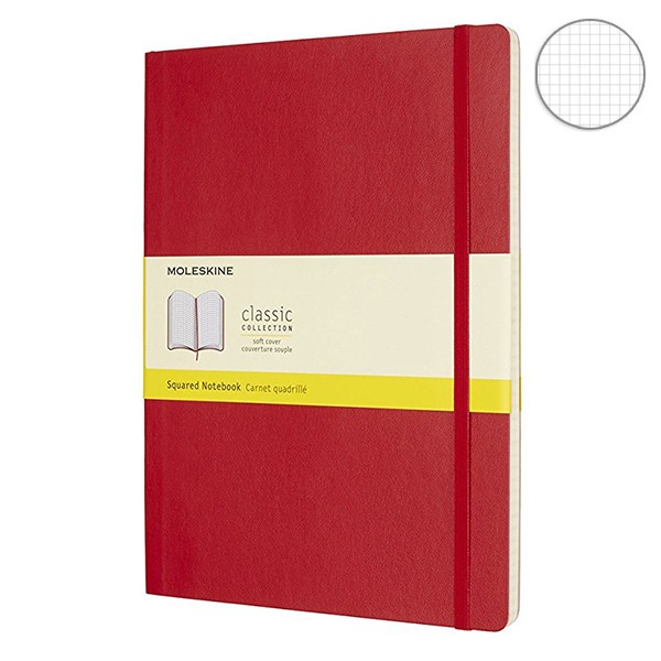 Записник Червоний м’який великий клітинка, Moleskine Classic, QP622F2
