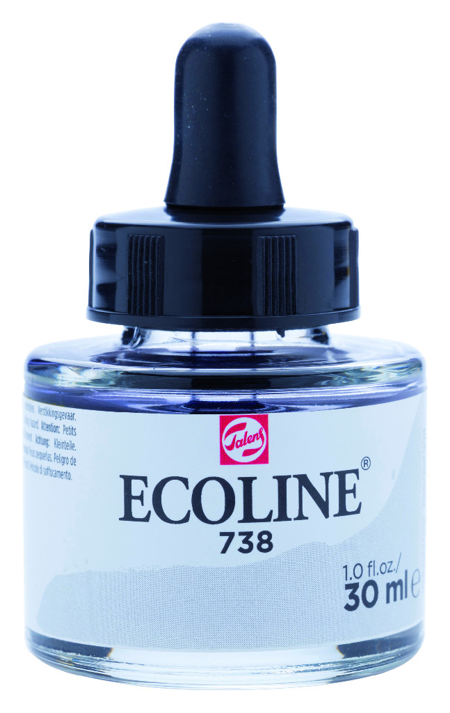 Фарба акварельна рідка Ecoline, (738), Сіро-золота світла, 30 мл, Royal Talens