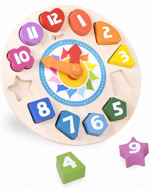 Игрушка деревянная Classic World "Часы сортер", 3655