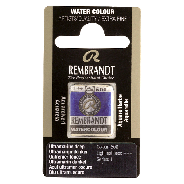 Краска акварельная Rembrandt 506 Ультрмарин темный, кювета, Royal Talens 2