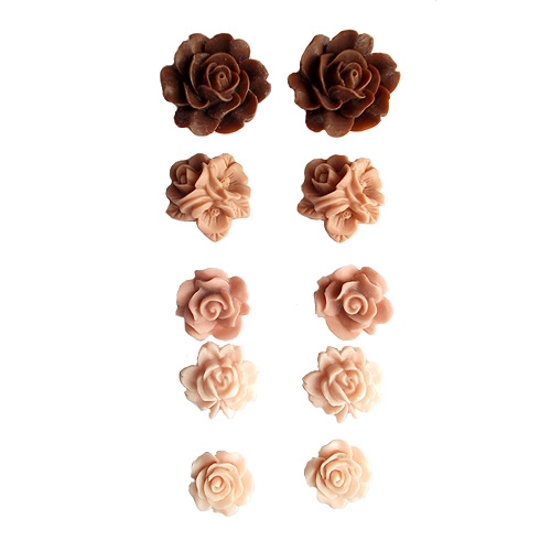 Набор объемных розочек, самоклеящиеся, Ретро
