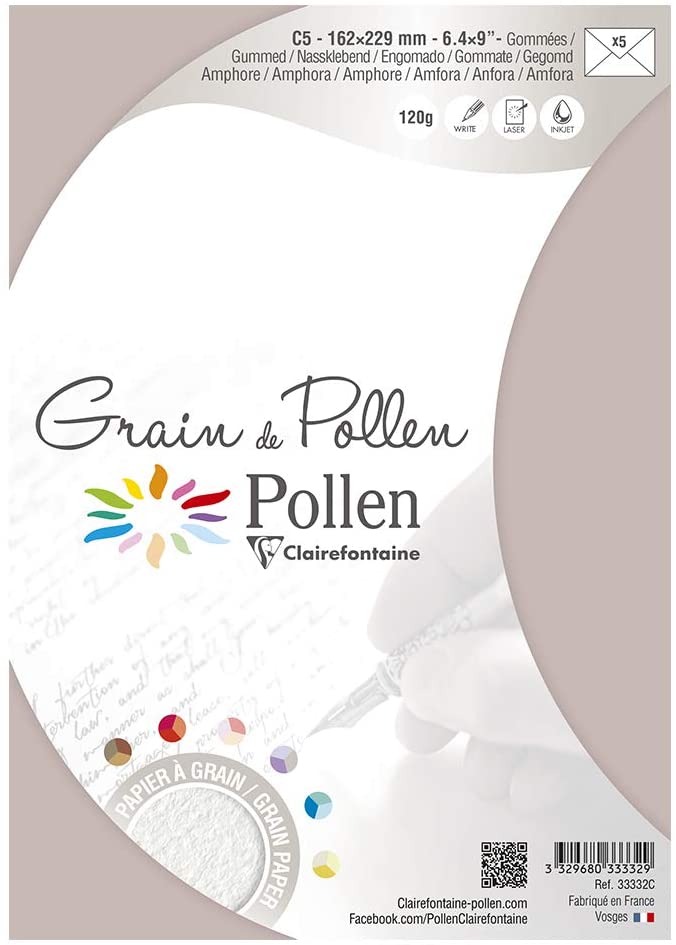 Конверт декоративний Pollen зернистий 162*229 мм/120 г, Amphora/Амфора, 33332C