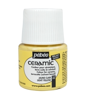 Фарба лакова по склу та кераміці Ceramic 45 мл, світло-жовта, 025-033 ТМ "Pebeo"